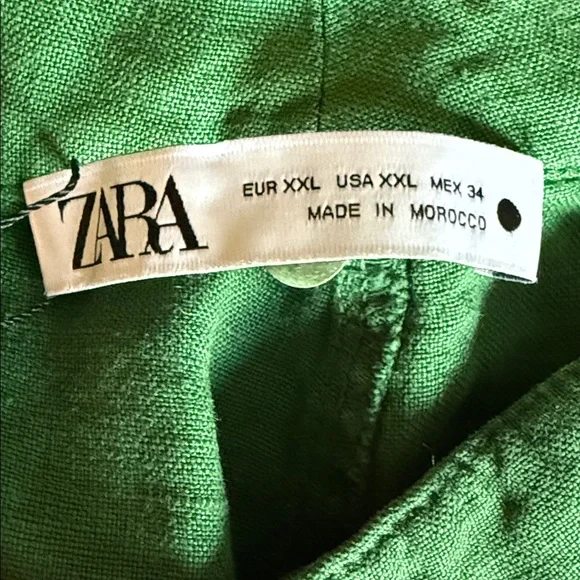 NWT Zara 100% Linen Frayed Lined Trousers Size XXL - Picture 5 of 7